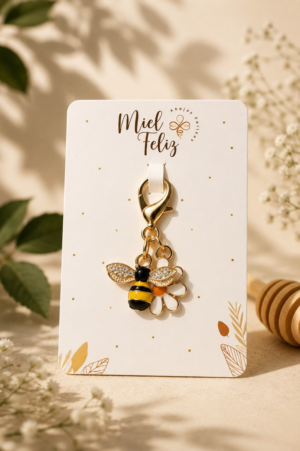 dije abeja miel feliz