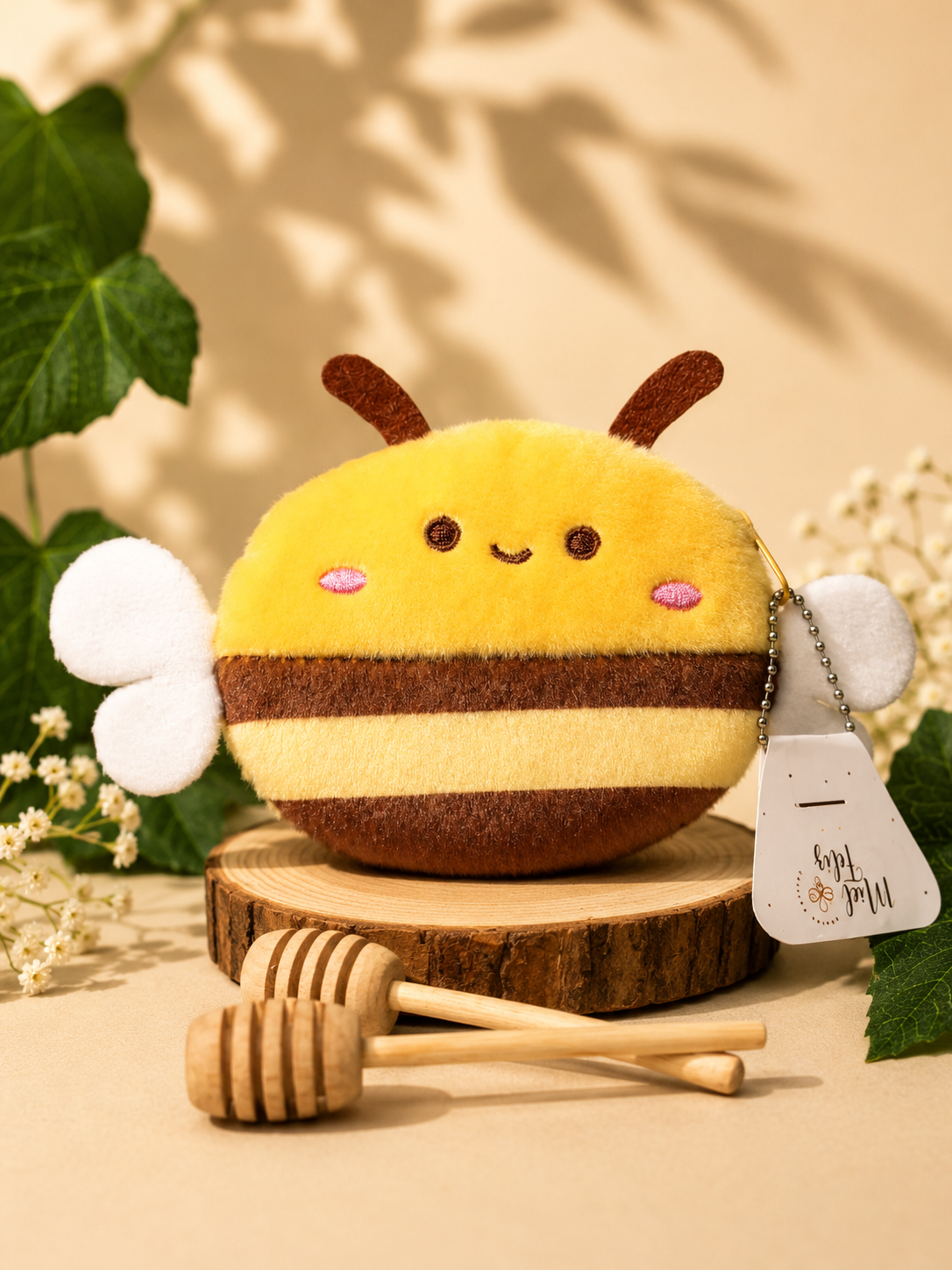 monedero abeja miel feliz