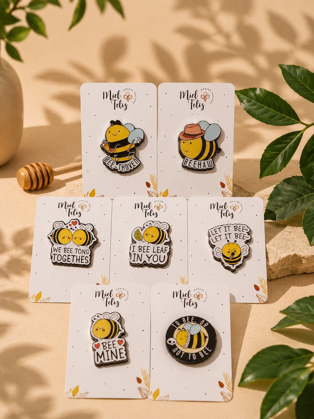 Pin de abeja con frases