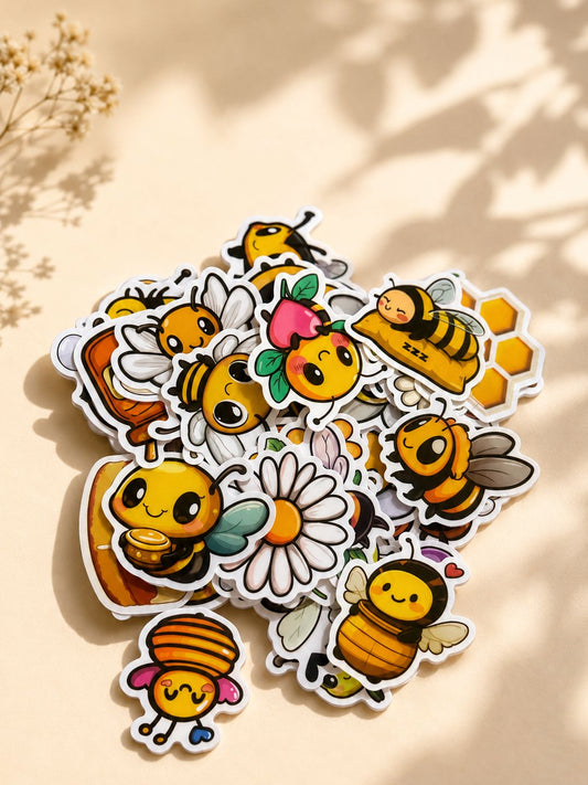stickers abejas miel feliz
